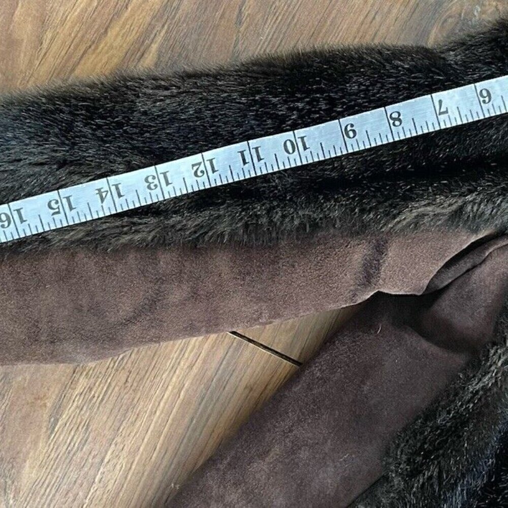 Lykafur Brown Faux Fur Coat for Women Vintage Tissavel France - Sz M w/S… - Picture 7 of 15